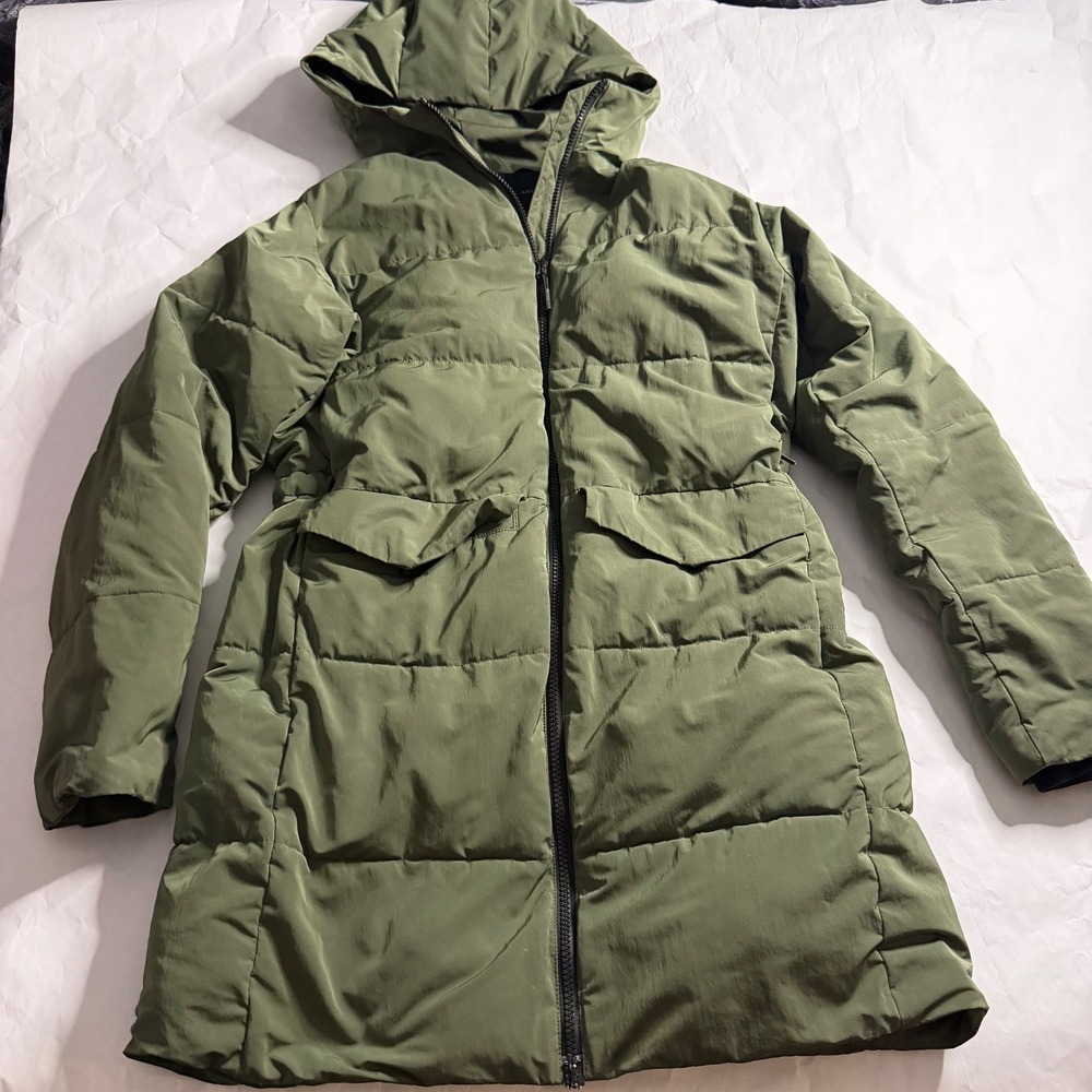 Everlane Puffer Coat Green Renew Hooded Full Zip Womens Insulated Primaloft XS